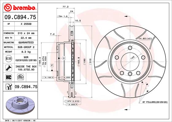 TOURMAX BCF-137 Disc Brake Caliper Repair Kit
