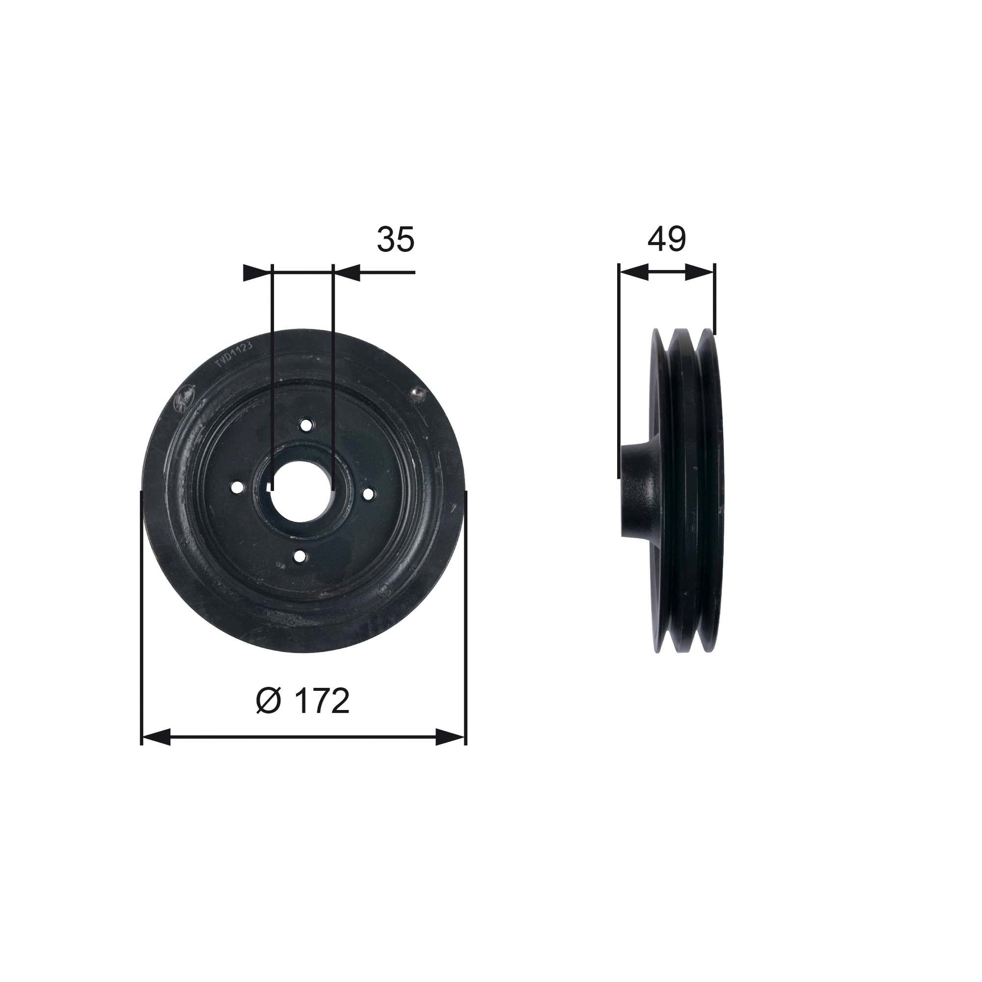 GATES GATTVD1123 Crankshaft Belt Pulley