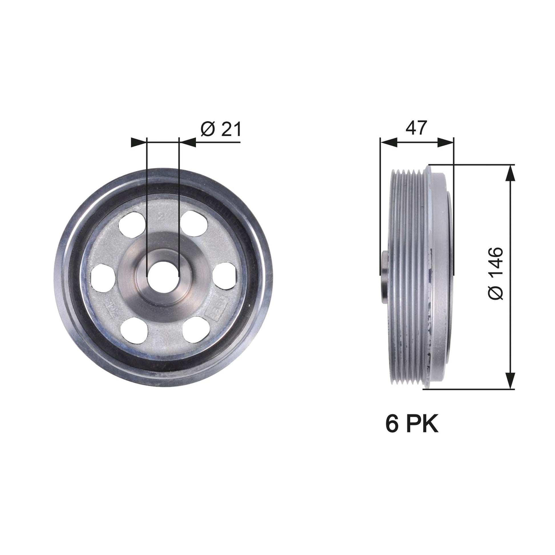 GATES GATTVD1082 Crankshaft Belt Pulley