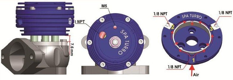 Turbozentrum 249039 SPA Wastegate Compact 35mm L-Flansch silber