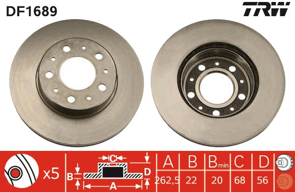 TRW MOTO DF1689 Brake Disc