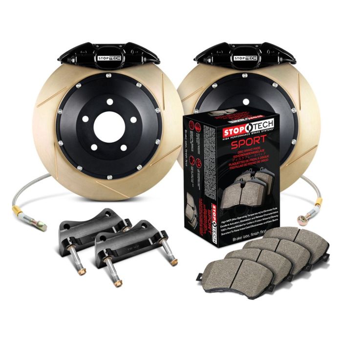 StopTech 83.827.002G.53 Sport Big Brake Kit - Rear - 345x28mm Slotted & Zinc Coated - ST-22 Black