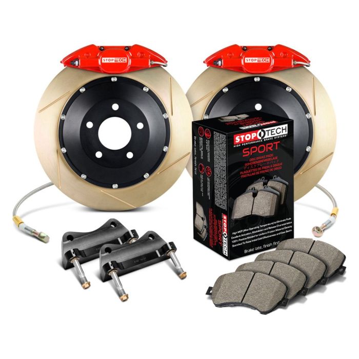 StopTech 83.130.0023.73 Sport Big Brake Kit - Rear - 328x28mm Slotted & Zinc Coated - ST-22 Red