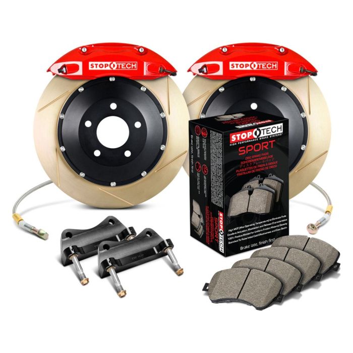 StopTech 83.645.4C00.73 Sport Big Brake Kit - Front - 355x35mm Slotted & Zinc Coated - ST-40 Red