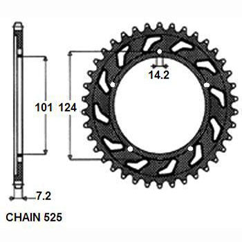 SUNSTAR SUNR1-4442-41 Chain Sprocket