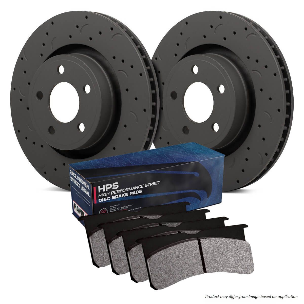 Hawk Performance HKC4955.711F Brake Kit - HPS Pads & Talon Slotted & Drilled Discs Front