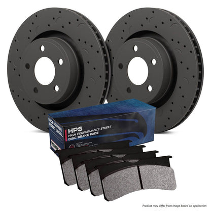 Hawk Performance HKC4317.472F Brake Kit - HPS Pads & Talon Slotted & Drilled Discs Front