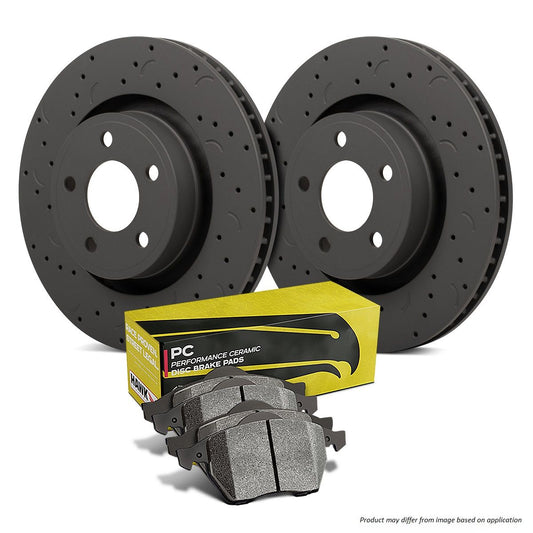 Hawk Performance HKC5363.361Z Brake Kit - PC Pads & Talon Slotted & Drilled Discs Front