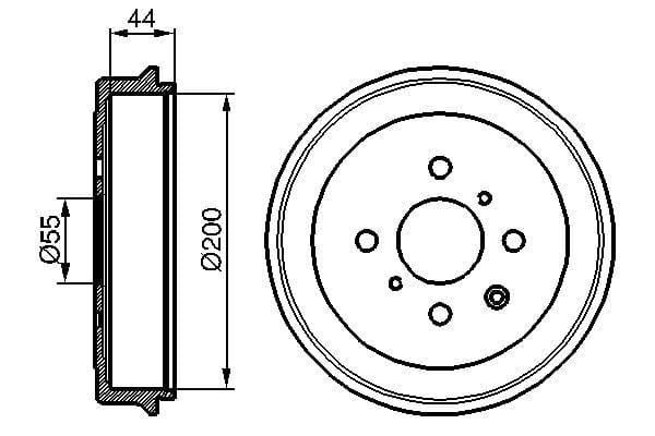 BOSCH 0 986 477 148 Brake Drum - 1 piece