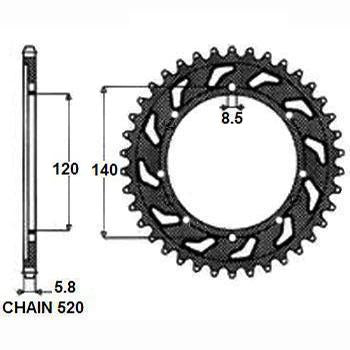 SUNSTAR SUNR1-3532-42 Chain Sprocket