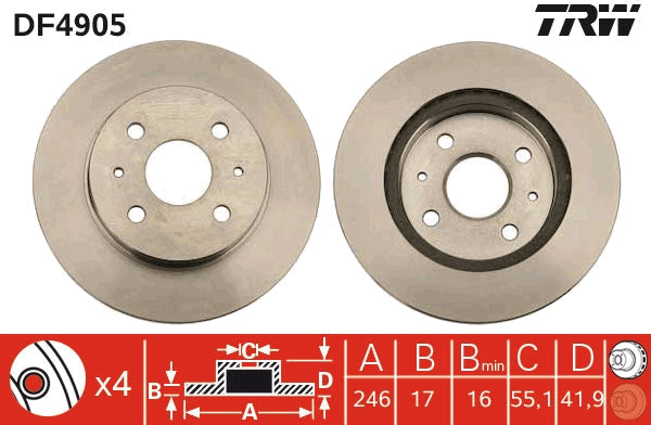 TRW MOTO DF4905 Brake Disc