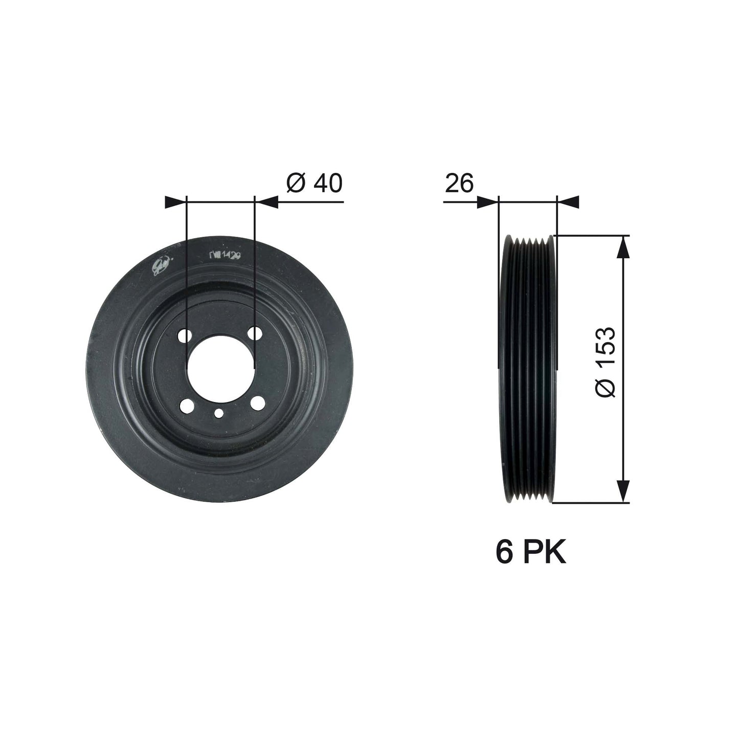 GATES GATTVD1129 Crankshaft Belt Pulley