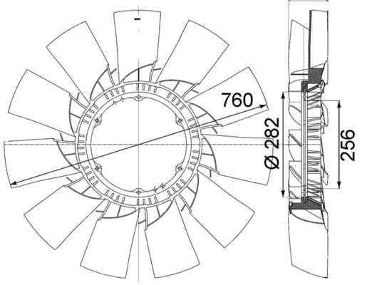 Mahle CFW41000P - Fan Wheel, engine cooling