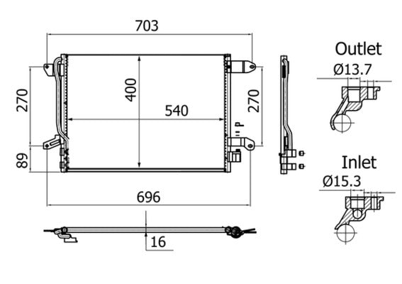 Mahle AC864001S - Condenser, air conditioning