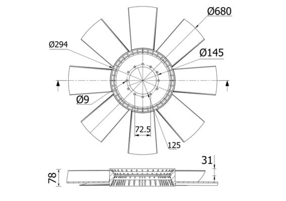 Mahle CFW7000S - Fan Wheel, engine cooling