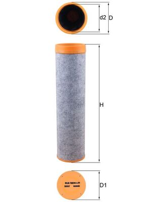 Mahle LXS7080 - Secondary Air Filter