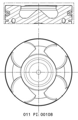 Mahle 011PI00108001 - Piston with rings and pin