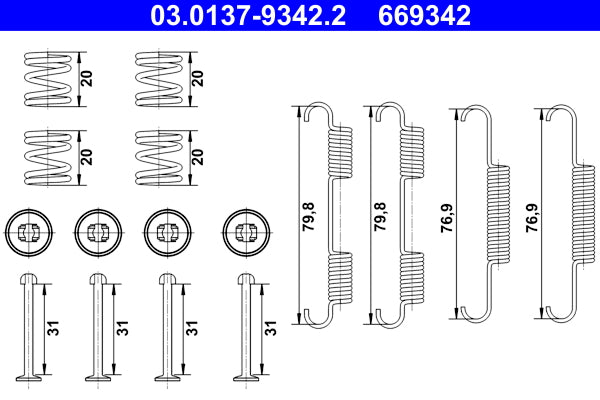 FERODO FSB625 Parking Brake Brake Shoe Set