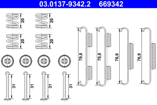 FERODO FSB625 Parking Brake Brake Shoe Set