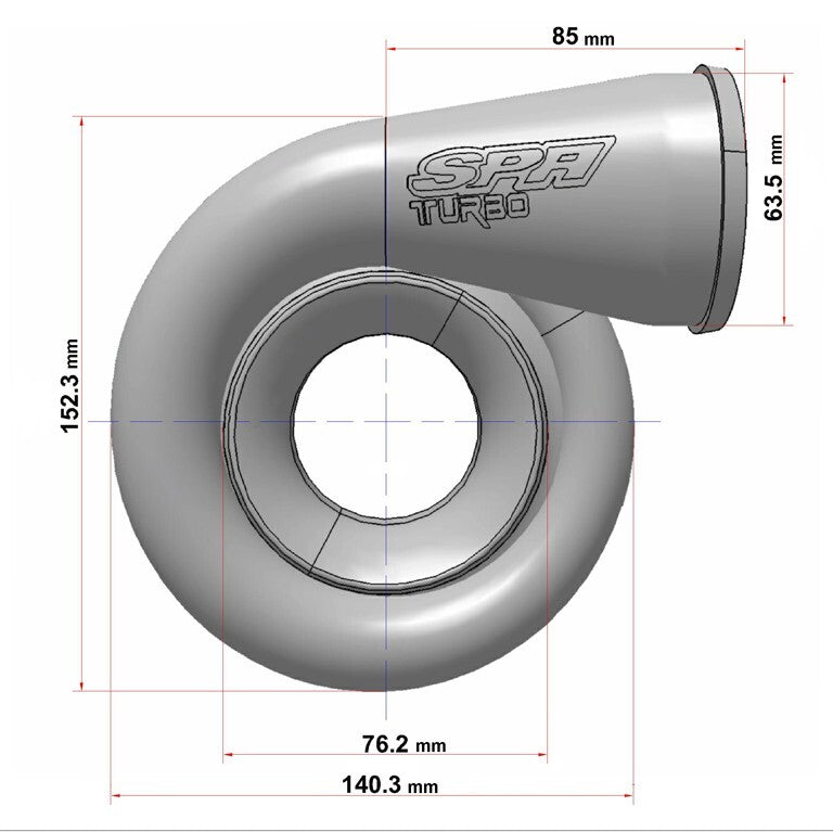 Turbozentrum 249104 Turbolader BBSPA300 mit T3 Flansch und 0,65AR