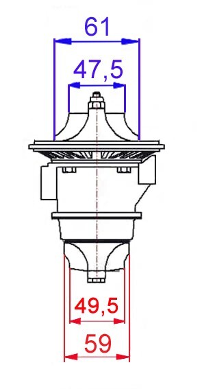 Turbozentrum 249104 Turbolader BBSPA300 mit T3 Flansch und 0,65AR