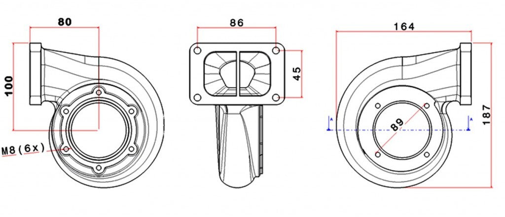 Turbozentrum 249037 Turbolader Turbinengehause fur GT35 A/R 1.06