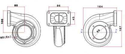 Turbozentrum 249037 Turbolader Turbinengehause fur GT35 A/R 1.06