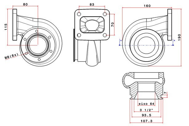 Turbozentrum 249036 Turbolader Turbinengehause fur SPA700