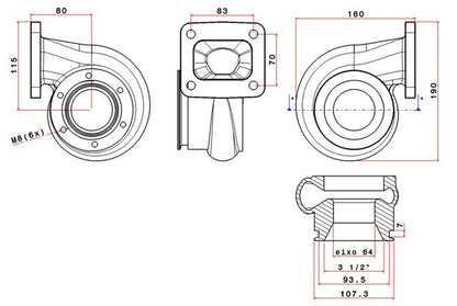 Turbozentrum 249036 Turbolader Turbinengehause fur SPA700