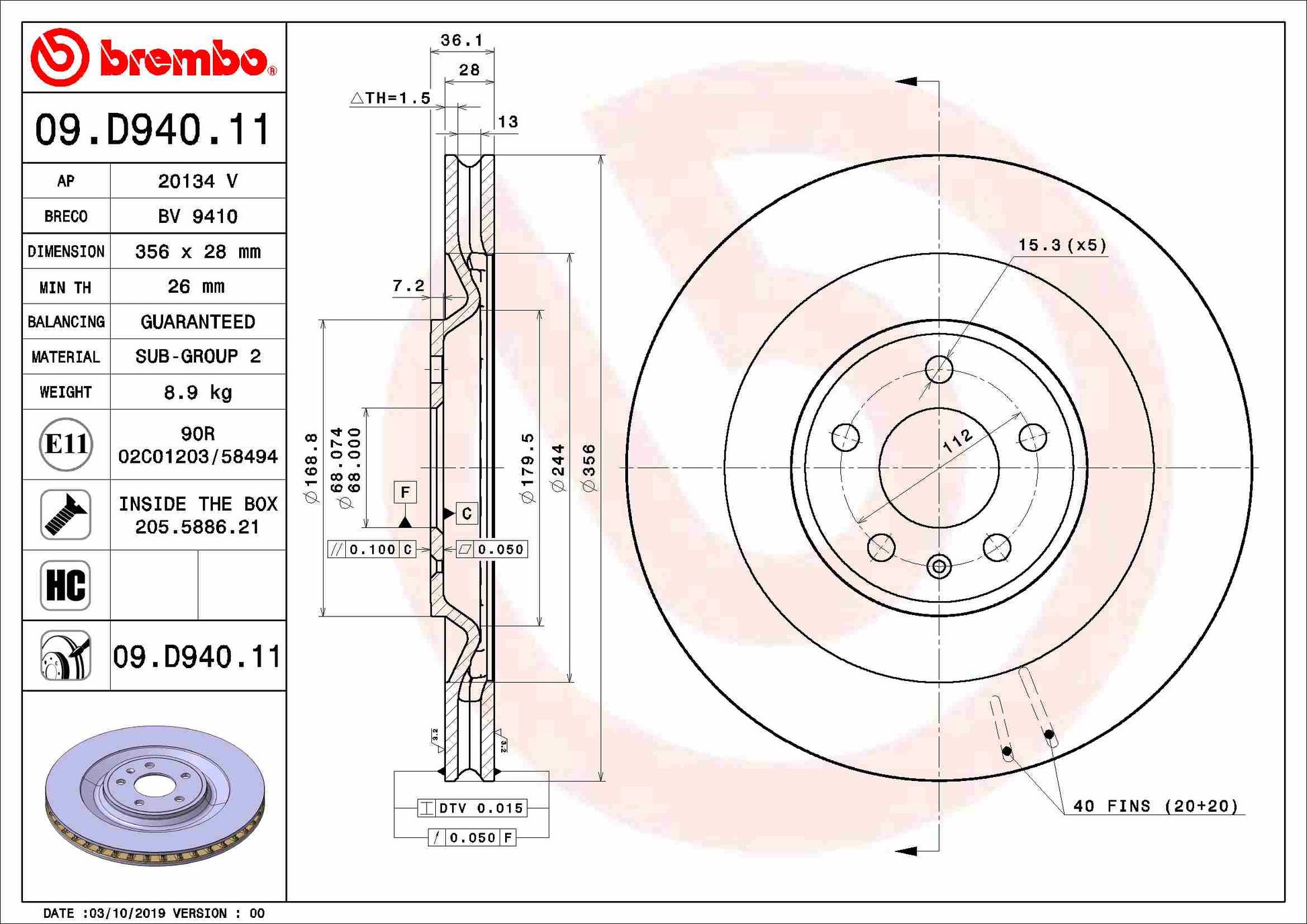 TOURMAX BCR-304 Disc Brake Caliper Repair Kit