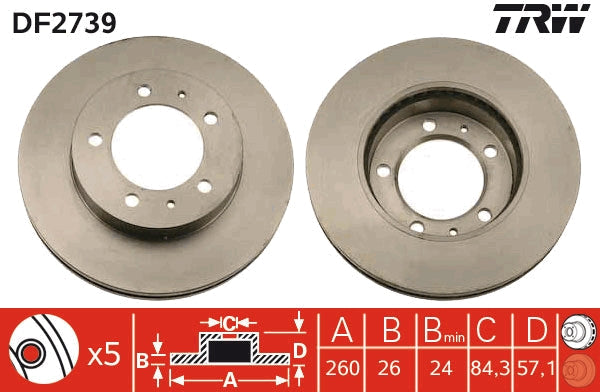 TRW MOTO DF2739 Brake Disc