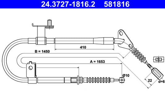 BOSCH 1987482261 Parking Brake Cable Pull