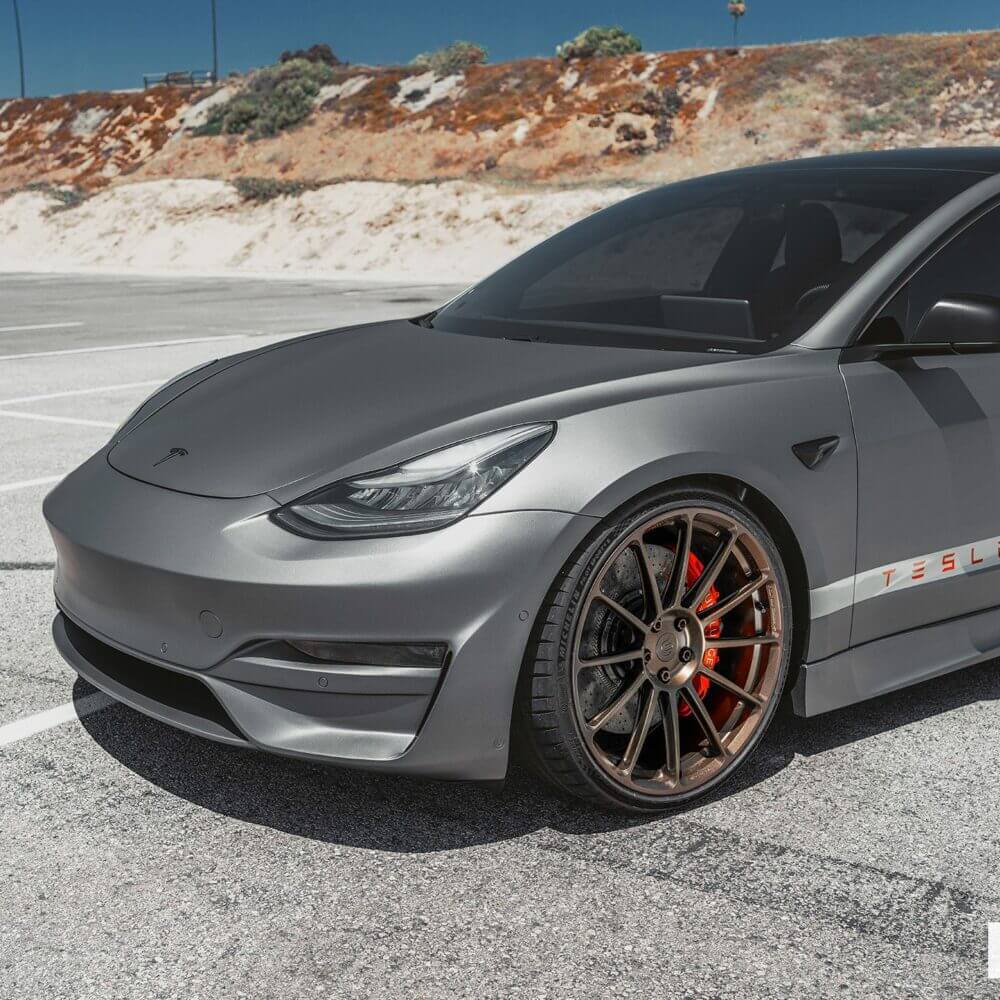 UNPLUGGED PERFORMANCE UP-M3-302-11.1 ASCENSION FRONT FASCIA SYSTEM, NO SENSOR HOLES, UNPAINTED URETHANE FOR TESLA MODEL 3