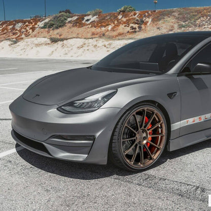 UNPLUGGED PERFORMANCE UP-M3-302-11.1 ASCENSION FRONT FASCIA SYSTEM, NO SENSOR HOLES, UNPAINTED URETHANE FOR TESLA MODEL 3