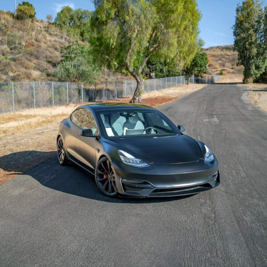 UNPLUGGED PERFORMANCE UP-M3-302-12.1 ASCENSION FRONT FASCIA SYSTEM, NO SENSOR HOLES, MIDNIGHT SILVER FOR TESLA MODEL 3