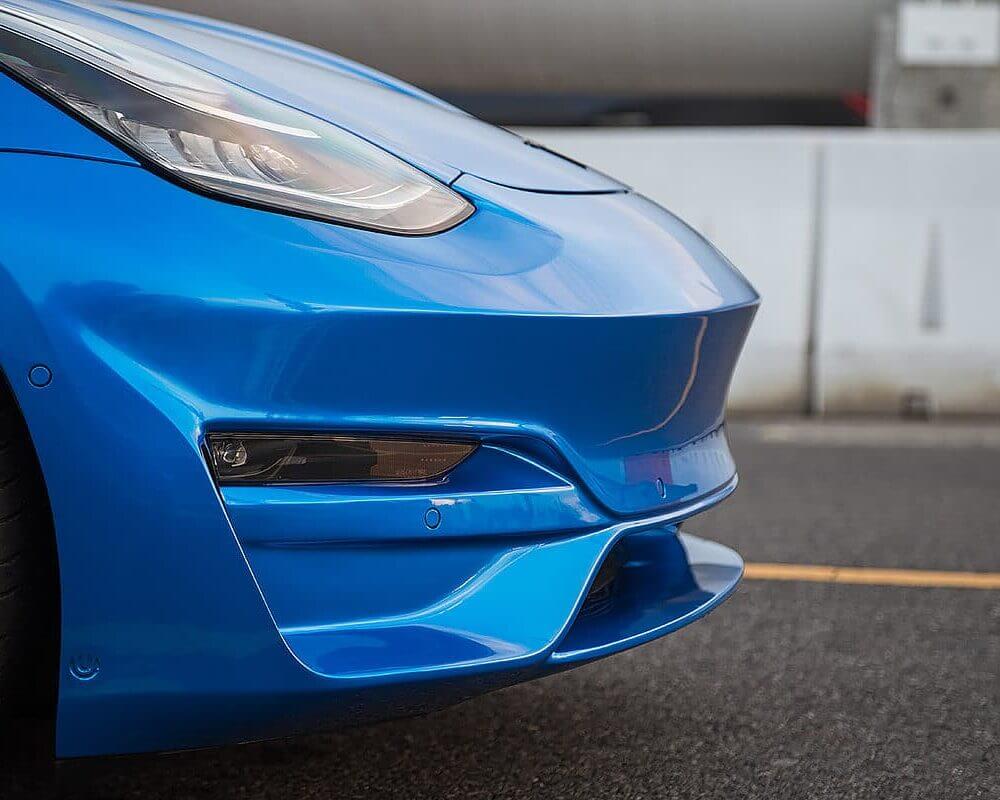 UNPLUGGED PERFORMANCE UP-M3-302-14.1 ASCENSION FRONT FASCIA SYSTEM, NO SENSOR HOLES, DEEP BLUE FOR TESLA MODEL 3