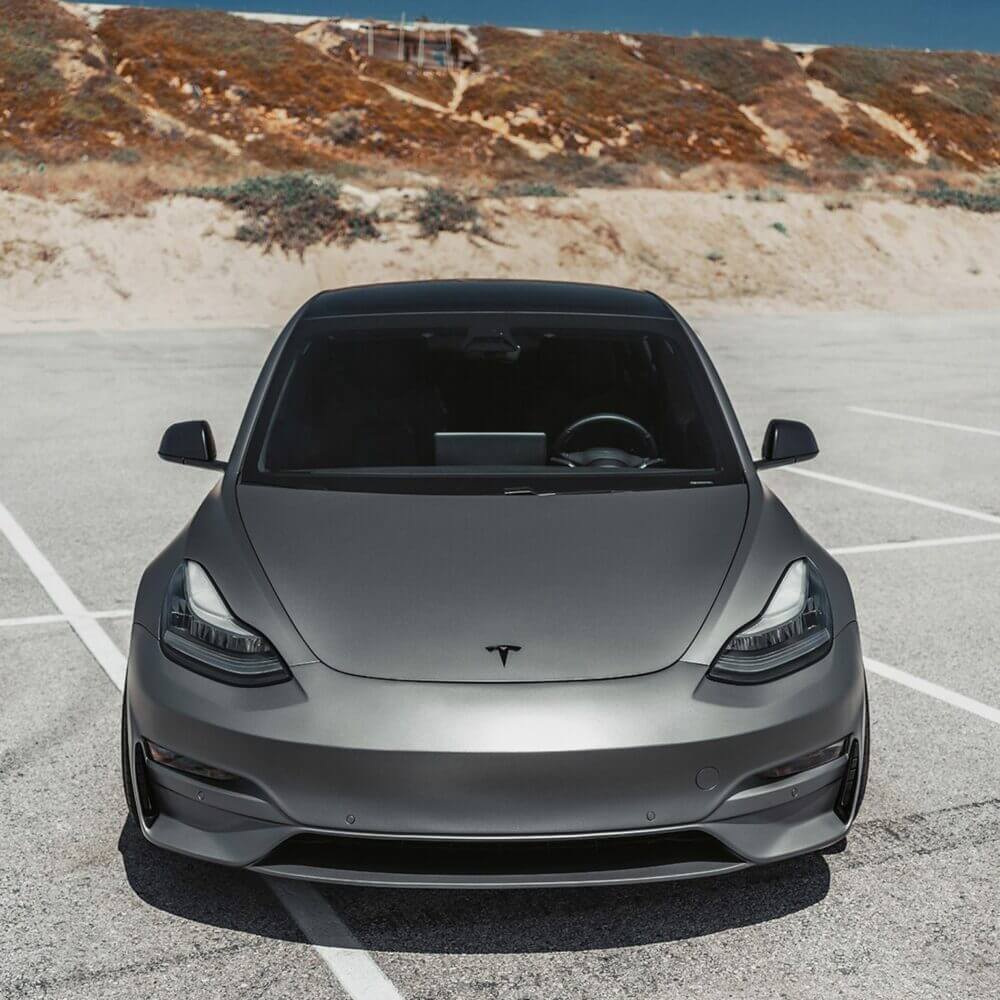 UNPLUGGED PERFORMANCE UP-M3-302-16.1 ASCENSION FRONT FASCIA SYSTEM, NO SENSOR HOLES, SILVER METALLIC FOR TESLA MODEL 3