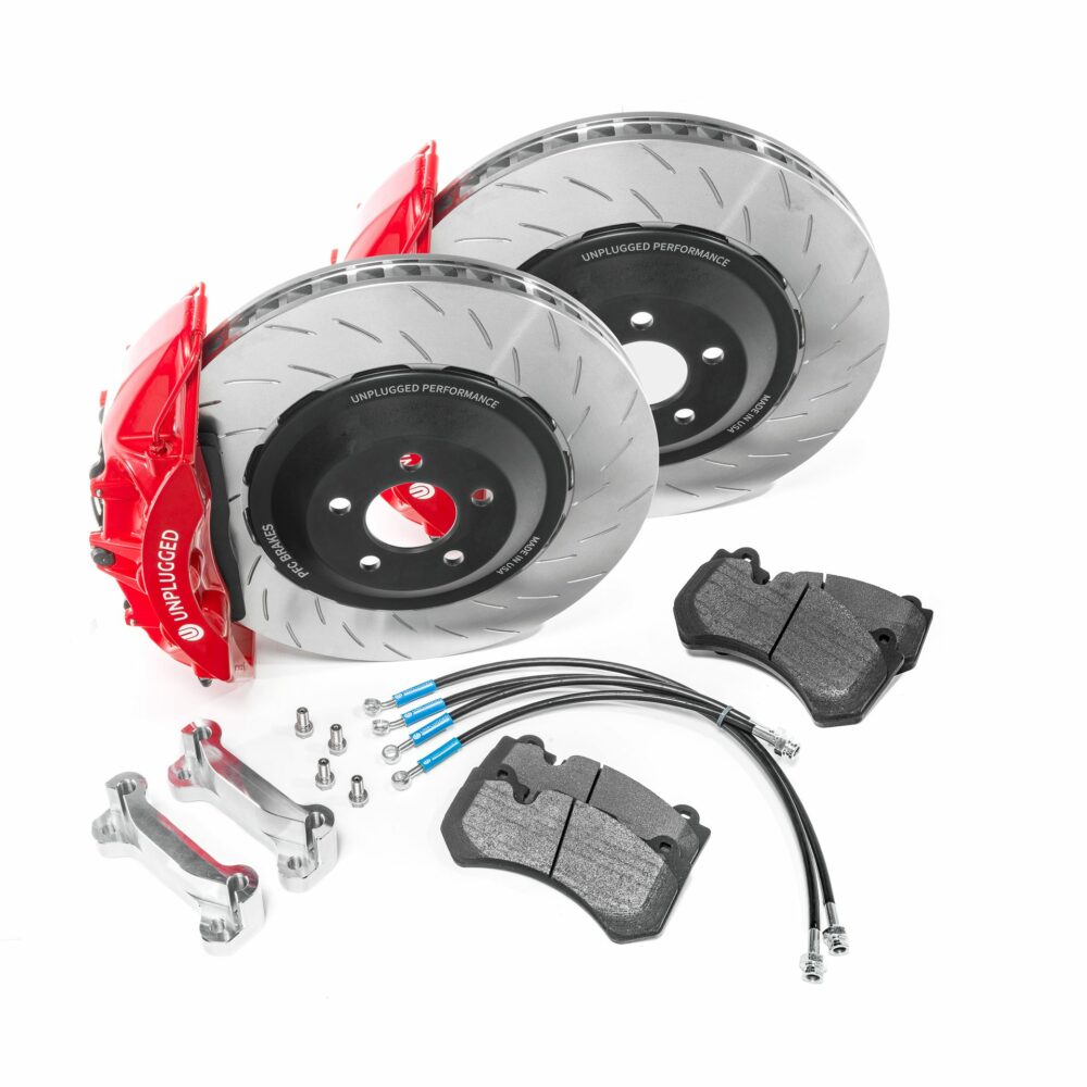 UNPLUGGED PERFORMANCE UP-M3MY-317-7.1 BIG BRAKE KIT (FRONT) UP X PFC, 394MM IRON ROTORS, STREET PADS FOR TESLA MODEL 3 / MODEL Y