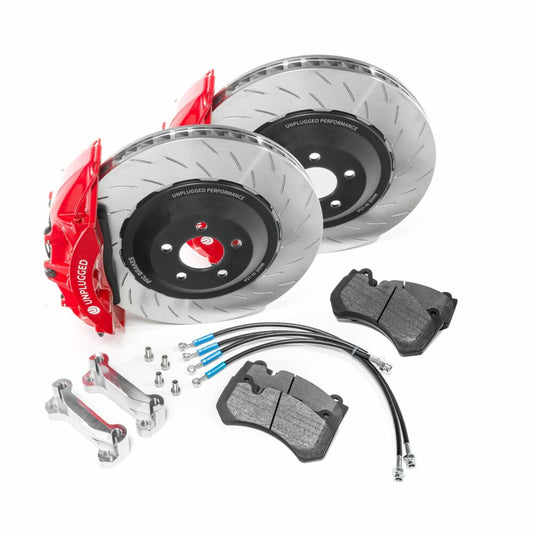 UNPLUGGED PERFORMANCE UP-M3MY-317-8.1 BIG BRAKE KIT (FRONT), UP X PFC 394MM IRON ROTORS, RACE PADS FOR TESLA MODEL 3 / MODEL Y