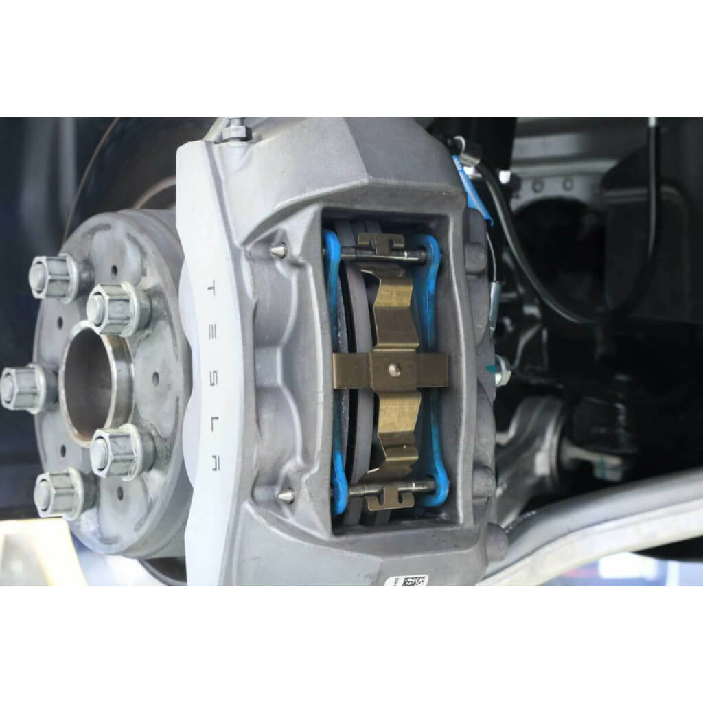 UNPLUGGED PERFORMANCE UP-M3MY-318-3.1 FRONT BRAKE PAD SET COMPETITION AND RACING SPEC FOR TESLA MODEL 3 / MODEL Y