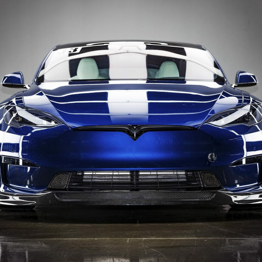 UNPLUGGED PERFORMANCE UP-MS2-365-2.1 FRONT DIFFUSER FULL SET AUTOBAHN, CARBON FIBER MATTE FOR TESLA MODEL S2 2021