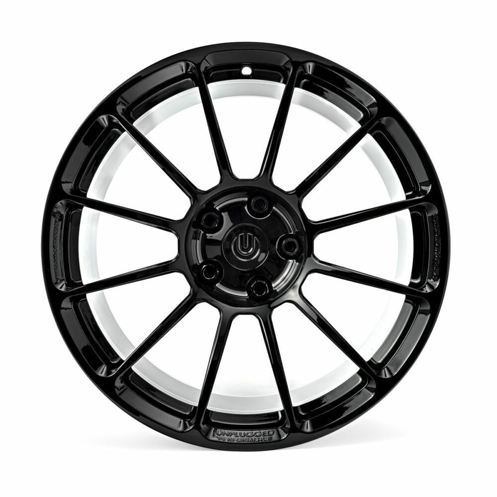 UNPLUGGED PERFORMANCE UP-UP03-1143-037 SINGLE WHEEL UP-03, FORGED, RACE FRONT, 18X10.9+22 5X114.3, GLOSS BLACK, CENTERBORE FOR TESLA MODEL 3 / MODEL Y