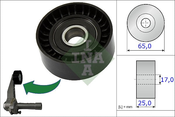 INA 531086610 V-Ribbed Belt Tensioner Pulley