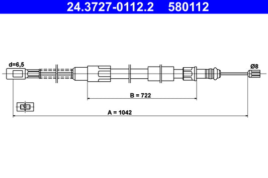 BOSCH 1987482014 Parking Brake Cable Pull