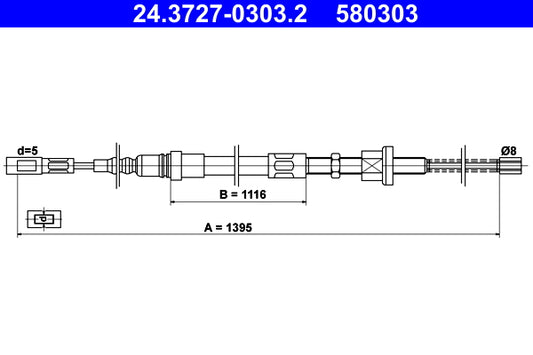BOSCH 1987482588 Parking Brake Cable Pull
