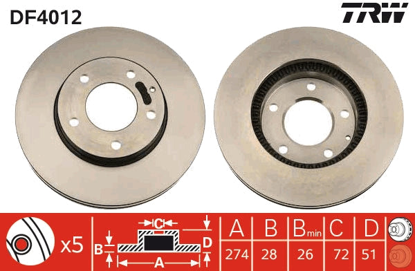 TRW MOTO DF4012 Brake Disc