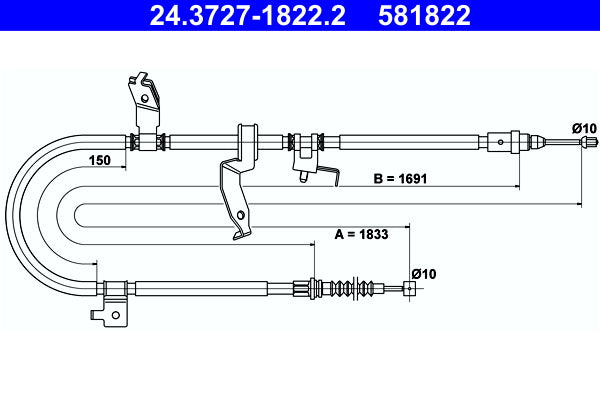BOSCH 1987482174 Parking Brake Cable Pull