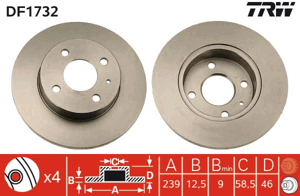 TRW MOTO DF1732 Brake Disc