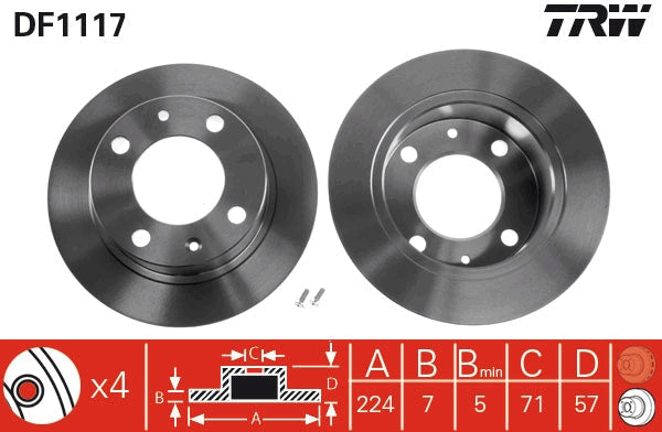 TRW MOTO DF1117 Brake Disc