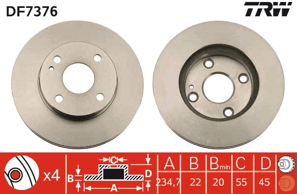 TRW MOTO DF7376 Brake Disc